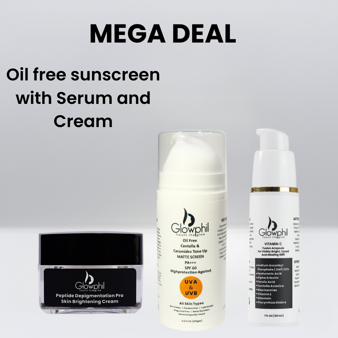 Oil free sunscreen with serum and cream