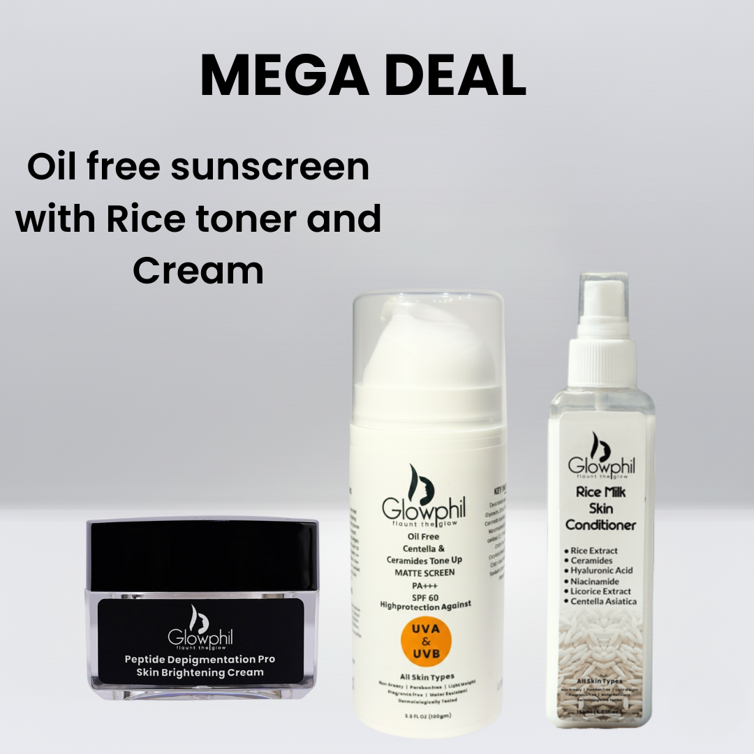 Oil free sunscreen withRice tonner and cream